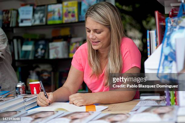 Writer Isabel Sartorius attends a book signing event during 'Books Fair 2012' at the Retiro Park on June 3, 2012 in Madrid, Spain.