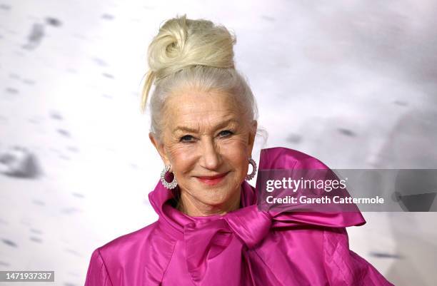 Dame Helen Mirren attending the UK special screening of "Shazam! Fury Of The Gods" at Cineworld Leicester Square on March 07, 2023 in London, England.