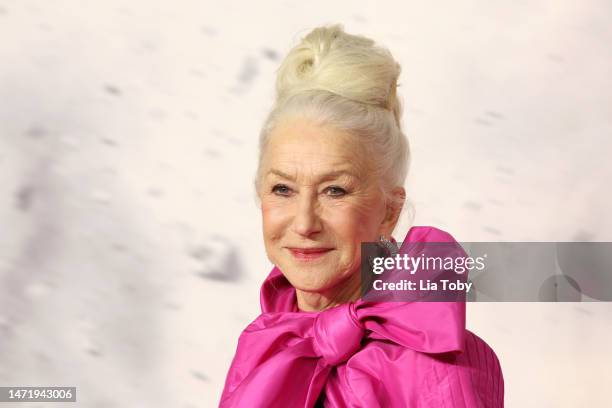 Dame Helen Mirren attends the "Shazam! Fury of the Gods" UK Special Screening at Cineworld Leicester Square on March 07, 2023 in London, England.