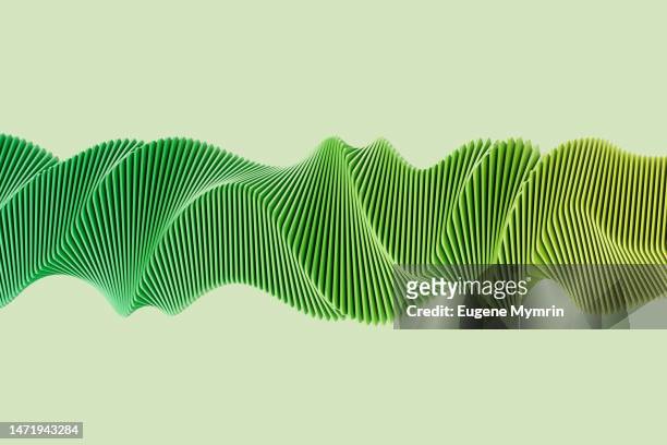 digitally generated image of abstract twisted shapes - green inspiring backgrounds imagens e fotografias de stock