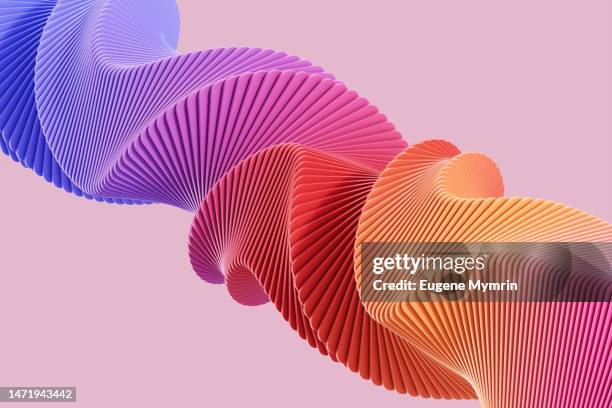 digitally generated image of abstract twisted shapes - multicolore foto e immagini stock