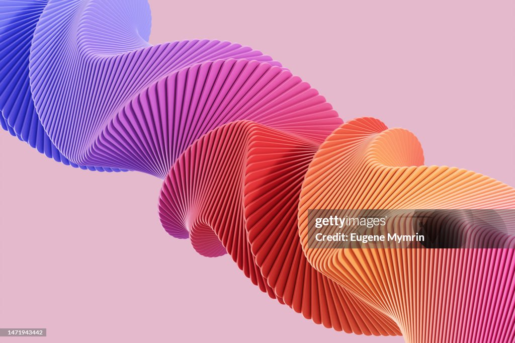 Digitally generated image of abstract twisted shapes