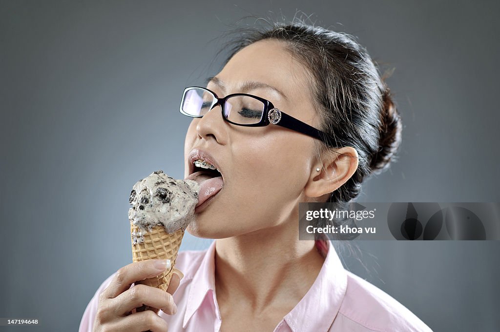 Girl eating ice-cream