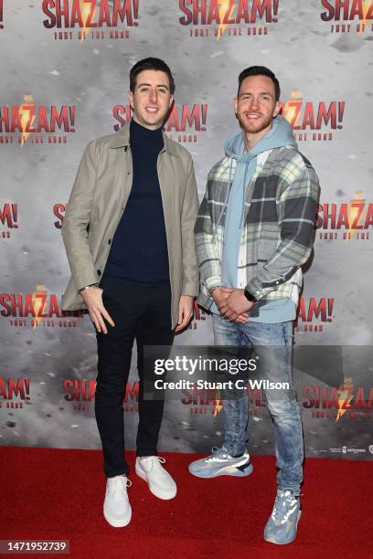 Ashley Glazebrook and Glen Murphy attend the UK special screening of "Shazam! Fury Of The Gods" at Cineworld Leicester Square on March 07, 2023 in...