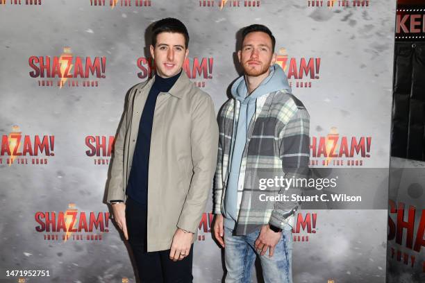 Ashley Glazebrook and Glen Murphy attend the UK special screening of "Shazam! Fury Of The Gods" at Cineworld Leicester Square on March 07, 2023 in...