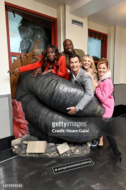 Sheryl Underwood, Akbar Gbajabiamila, Jerry O'Connell, Amanda Kloots, and Natalie Morales attend as "The Talk" hosts visit the Empire State Building...