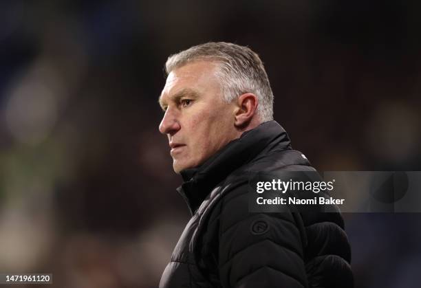 Nigel Pearson, Manager of Bristol City, during the Sky Bet Championship between Huddersfield Town and Bristol City at John Smith's Stadium on March...