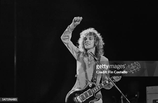 1st FEBRUARY: English singer and guitarist Peter Frampton performs live on stage at the Cobo Center in Detroit, Michigan, USA in February 1976.