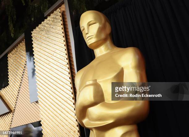Oscar statue at the 95th Oscars Governors Ball preview at The Ray Dolby Ballroom on March 07, 2023 in Hollywood, California.