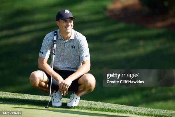 Jordan Spieth of the United States looks on during a practice round prior to THE PLAYERS Championship on THE PLAYERS Stadium Course at TPC Sawgrass...