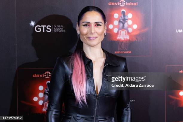 Rosa Lopez poses as David Bisbal celebrates 20 years in the music industry at UMusic Hotel Teatro Albeniz on March 07, 2023 in Madrid, Spain.