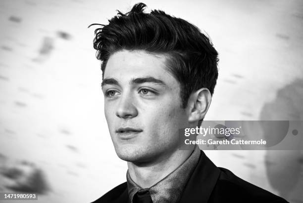 Asher Angel attending the UK special screening of "Shazam! Fury Of The Gods" at Cineworld Leicester Square on March 07, 2023 in London, England.