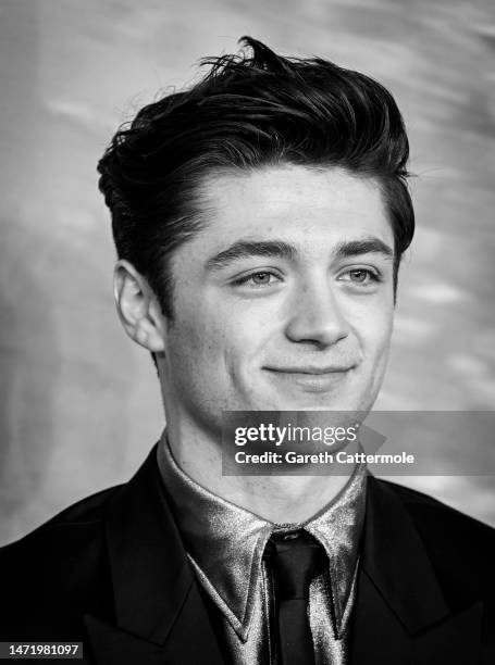 Asher Angel attending the UK special screening of "Shazam! Fury Of The Gods" at Cineworld Leicester Square on March 07, 2023 in London, England.