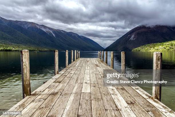 lake rotoiti - nelson lakes national park stock pictures, royalty-free photos & images