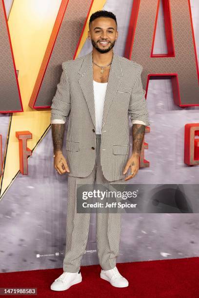 Aston Merrygold attends the "Shazam! Fury of the Gods" UK Special Screening at Cineworld Leicester Square on March 07, 2023 in London, England.