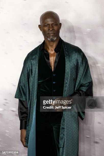 Djimon Hounsou attends the "Shazam! Fury of the Gods" UK Special Screening at Cineworld Leicester Square on March 07, 2023 in London, England.