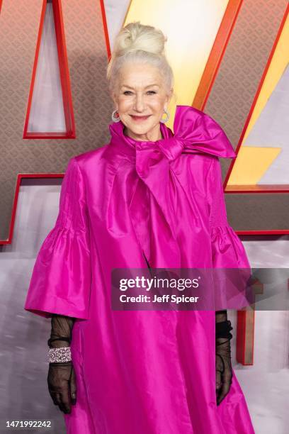 Dame Helen Mirren attends the "Shazam! Fury of the Gods" UK Special Screening at Cineworld Leicester Square on March 07, 2023 in London, England.