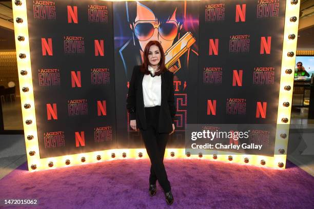 Priscilla Presley attends Agent Elvis ATAS Official at Netflix Tudum Theater on March 07, 2023 in Los Angeles, California.