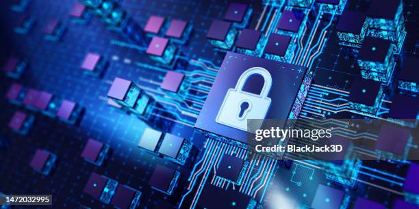 lock - cpu-konzept - cybersecurity stock-fotos und bilder