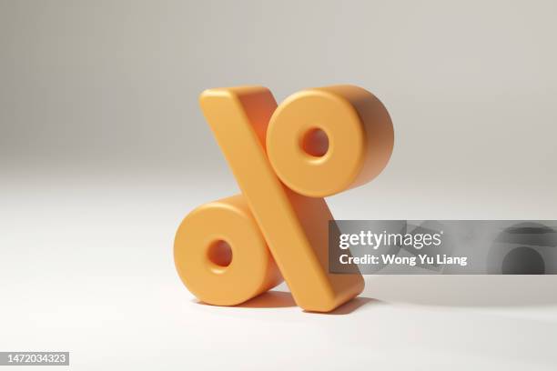 % sign with copy space, 3d render - segno di percentuale foto e immagini stock