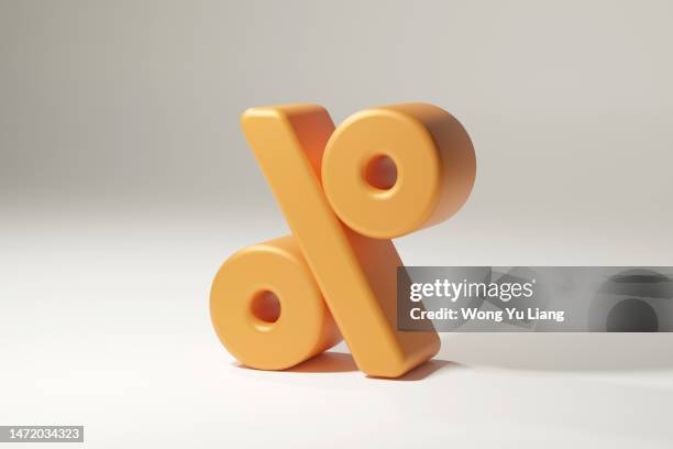 % sign with copy space, 3d render - percentage sign stock pictures, royalty-free photos & images