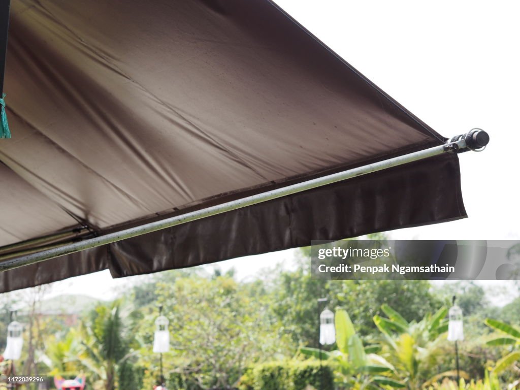Canvas awning brown color