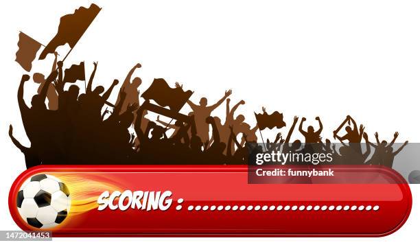 illustrations, cliparts, dessins animés et icônes de bannière brûlante - football stadium background