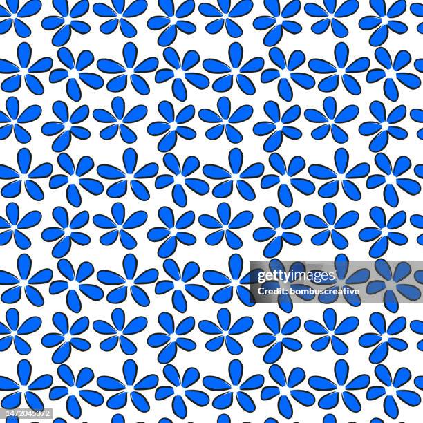 blue daisy flower pattern design - high tea stock illustrations