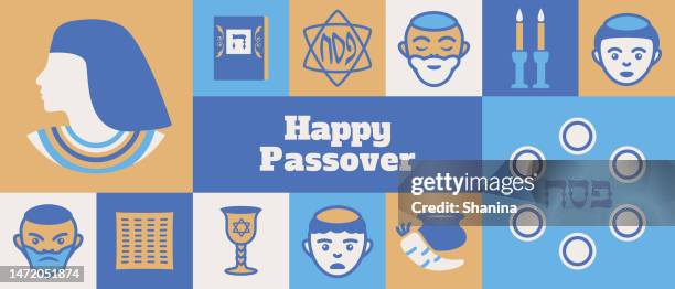 modern passover banner - v3 - passover stock illustrations
