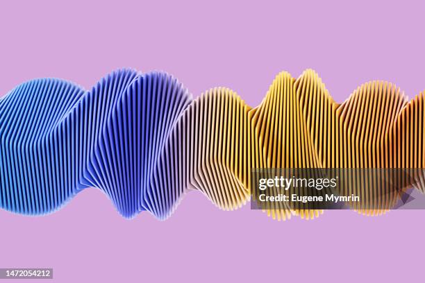 digitally generated image of abstract twisted shapes - ondas de sonido fotografías e imágenes de stock