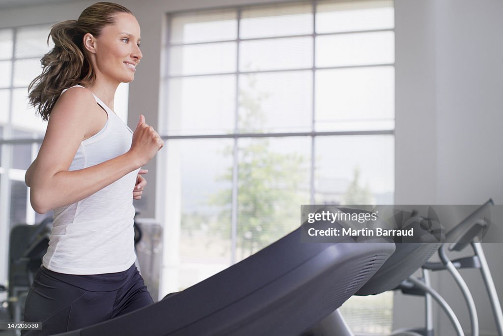 Woman running on treadmill