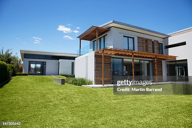 modern house and yard - south african house exterior stock pictures, royalty-free photos & images