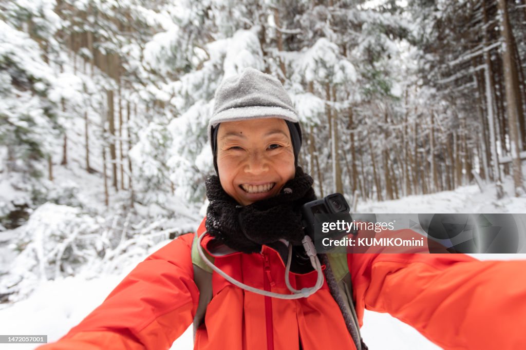 Snow mountain hiking