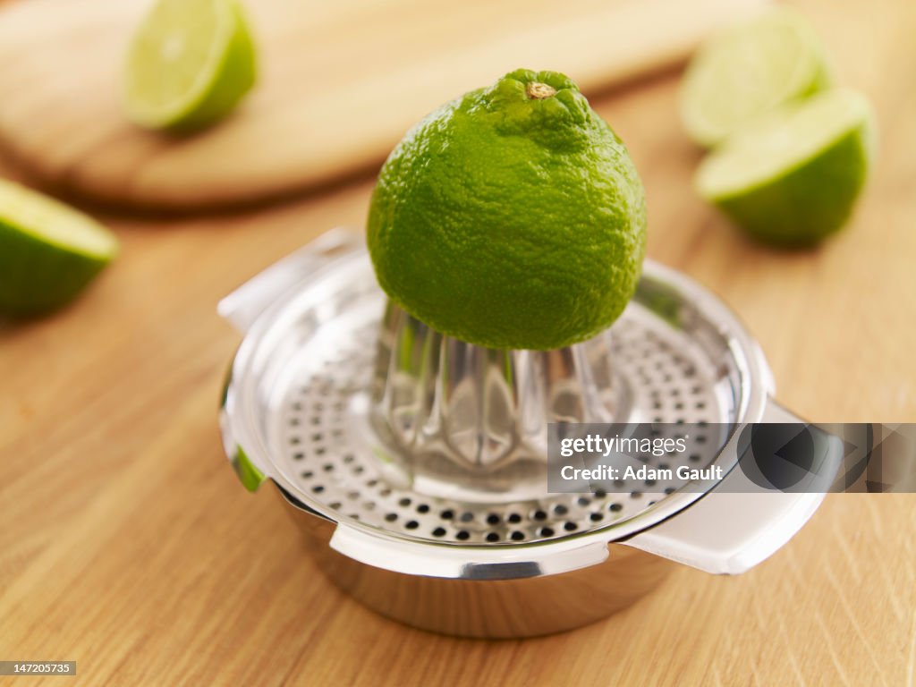 Lime on juicer