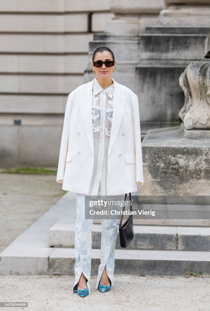 Street Style - Paris Fashion Week - Womenswear Fall Winter 2023 2024 : Day Eight