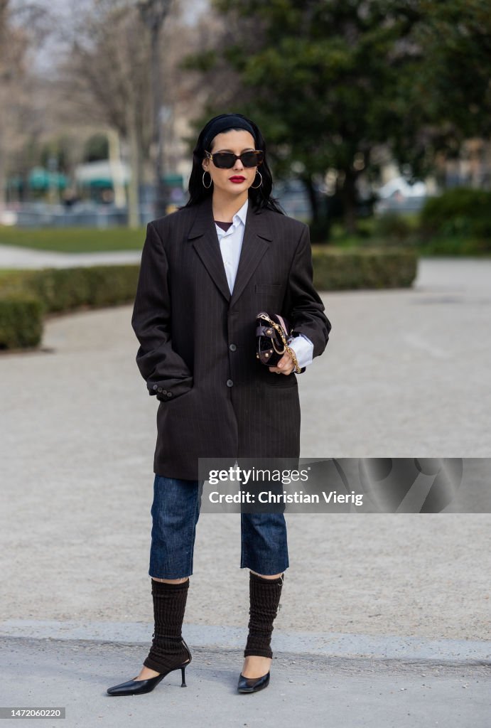 Street Style - Paris Fashion Week - Womenswear Fall Winter 2023 2024 : Day Eight