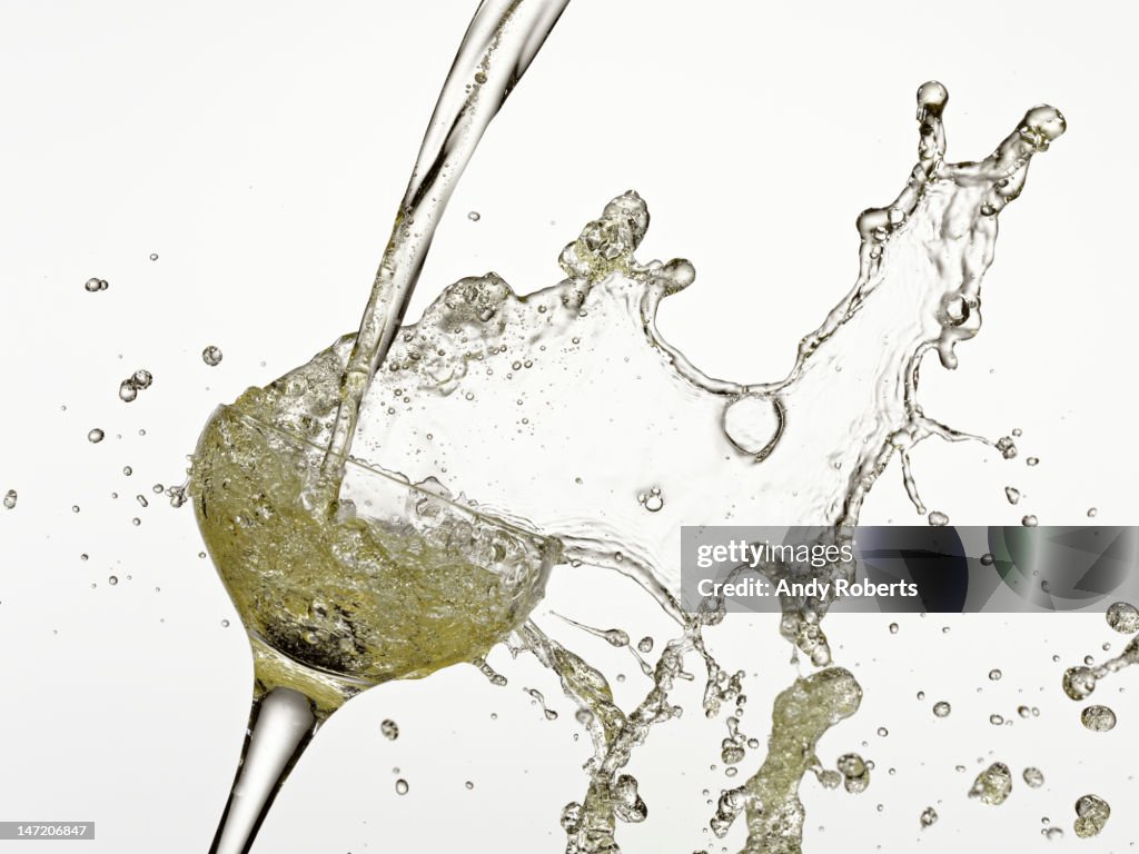 Champagne being poured into glass