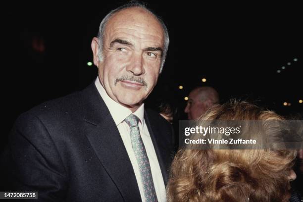 Sean Connery attends the premiere of "Medicine Man" at the El Capitan Theater in Hollywood, California, United States, 5th February 1991.