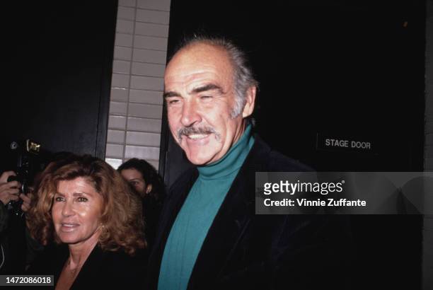 Micheline Roquebrune and Sean Connery during "Waiting for Godot" premiere at Lincoln Center in New York City, New York, United States, 6th November...