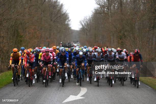 Lawrence Warbasse of The United States and Ag2R Citroen Team competes in the breakaway during the the 81st Paris - Nice 2023, Stage 4 a 164.7km stage...