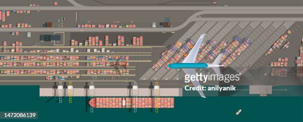seaport - rack stock illustrations