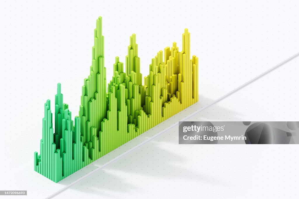Digitally generated image of isometric data chart