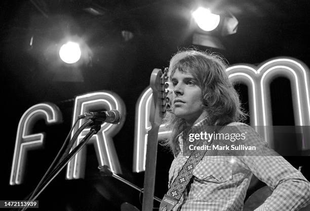 Guitarist/Singer, Peter Frampton, during rehearsal for "The Midnight Special" TV series in Burbank, CA in 1975.