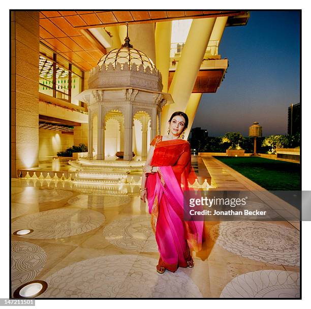 Business woman and founder/chairperson of Dhirubhai Ambani International School, Nita Ambani is photographed in her for Vanity Fair Magazine on...