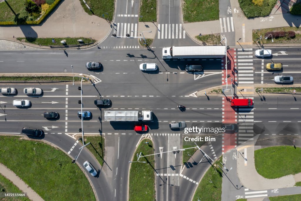 Luftaufnahme von Kreuzungen