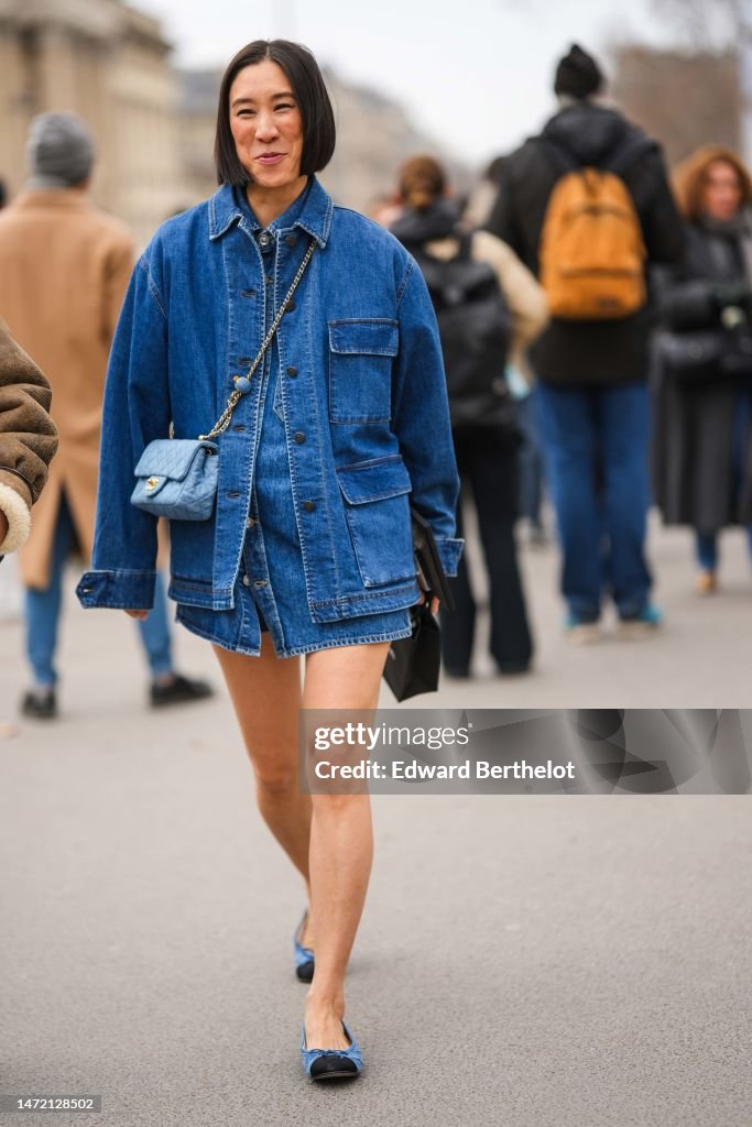 Street Style - Paris Fashion Week - Womenswear Fall Winter 2023 2024 : Day Nine