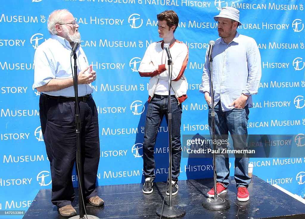 Andrew Garfield Delivers A Chilean Rose Tarantula To The American Museum Of Natural History For The Spiders Alive! Exhibition