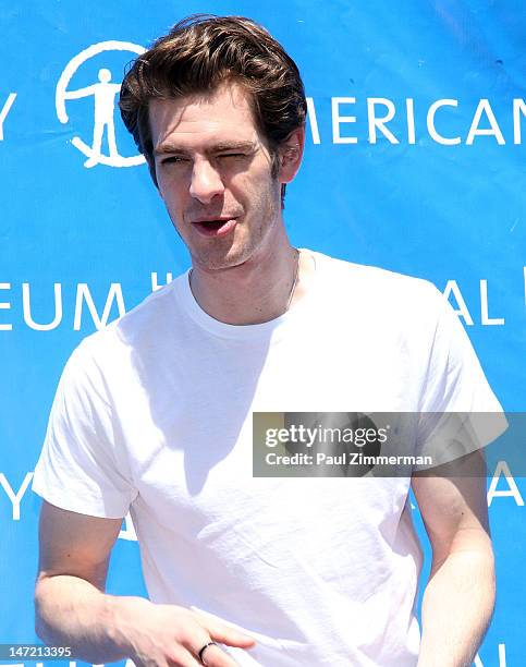 Actor Andrew Garfield delivers a Chilean Rose Tarantula to the American Museum of Natural History on June 27, 2012 in New York City.