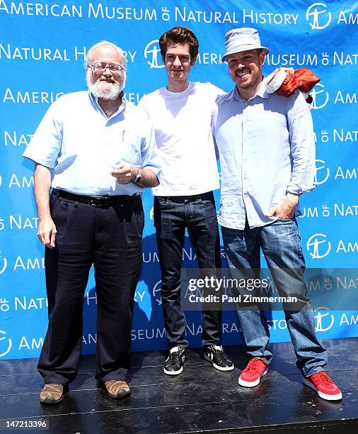 Curator, AMNH, Division of Invertebrate Zoology, Norman Platnick, actor Andrew Garfield and director Marc Webb speak about a Chilean Rose Tarantula...