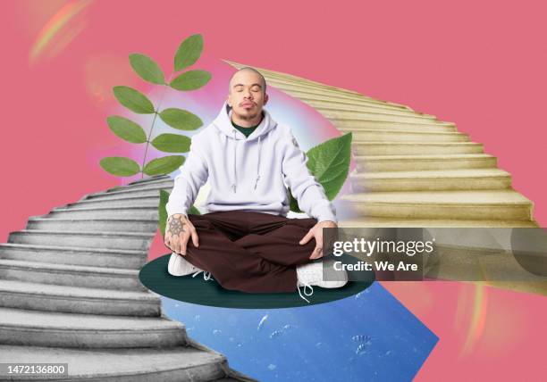 meditation - 胡坐　横 ストックフォトと画像